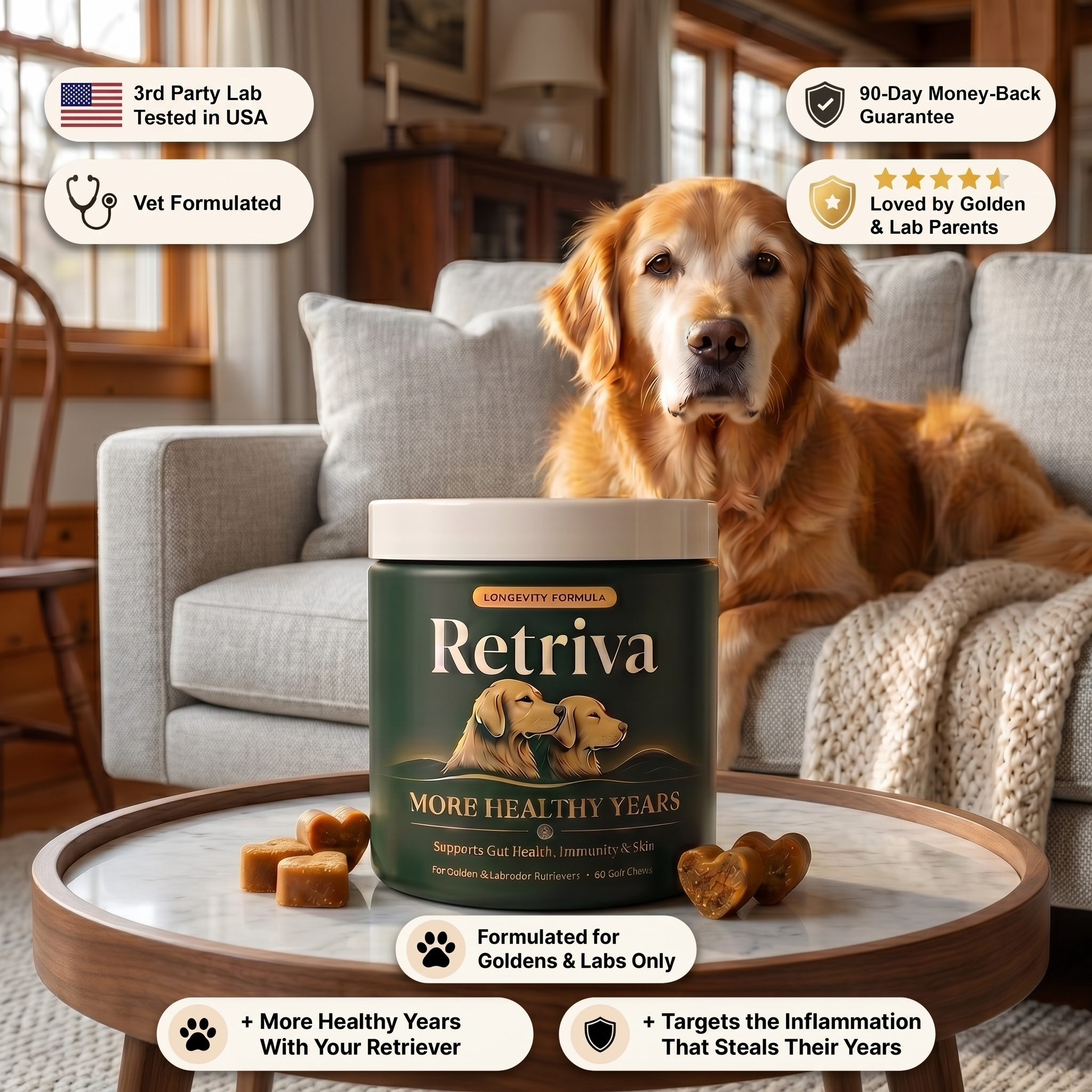 Golden and Labrador Retriever Longevity Chews